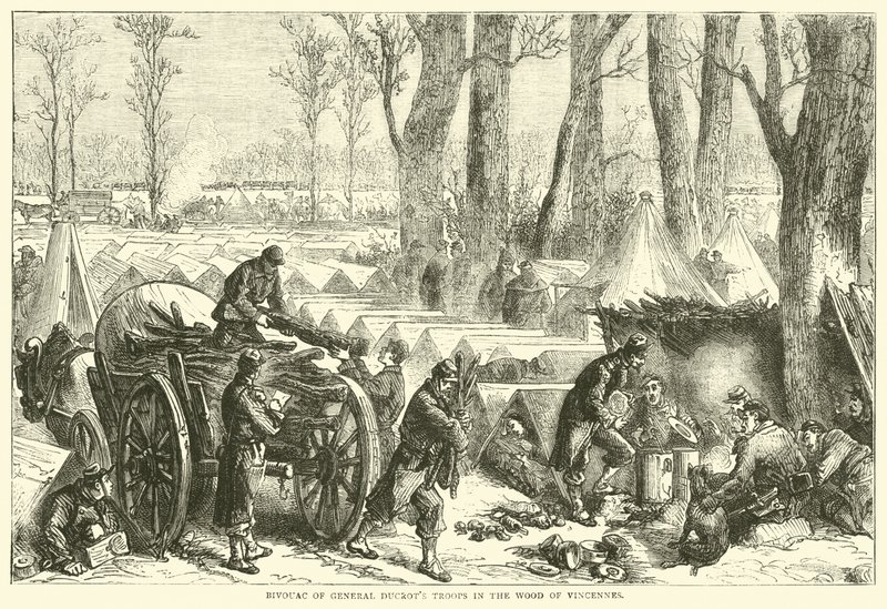 Bivouac من القوات الجنرال Ducrots في خشب Vincennes أكتوبر 1870 بواسطة مدرسة اللغة الإنجليزية