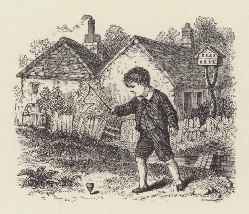 Boy with Spinning Top (engraving) بواسطة مدرسة اللغة الإنجليزية