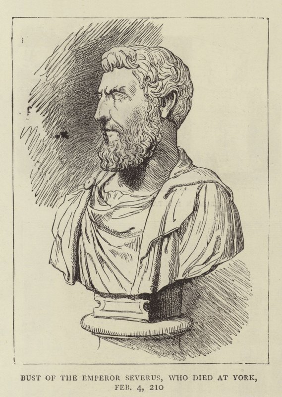 Bust of the Emperor Severus, who died at York, 4 February 210 (engraving) بواسطة مدرسة اللغة الإنجليزية