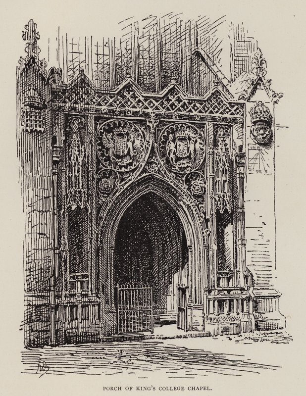 كامبريدج: Porch of King's College Chapel (الحفر) بواسطة مدرسة اللغة الإنجليزية