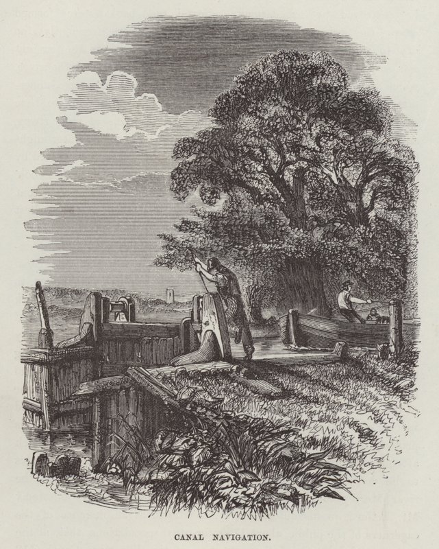 Canal navigation (engraving) بواسطة مدرسة اللغة الإنجليزية