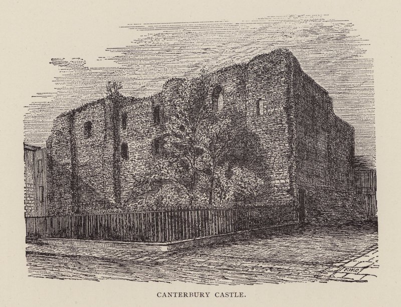 Canterbury: Canterbury Castle (litho) بواسطة مدرسة اللغة الإنجليزية
