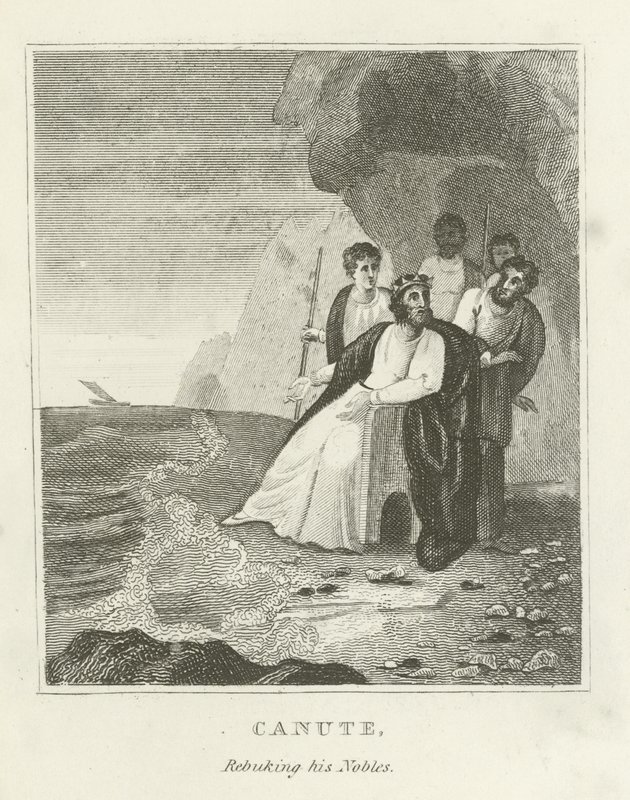 Canute ، توبيخ نبلائه بواسطة مدرسة اللغة الإنجليزية