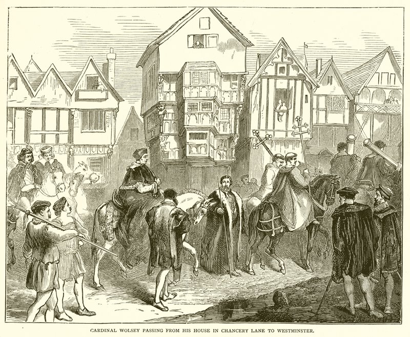 الكاردينال Wolsey يمر من منزله في Chancery Lane إلى Westminster بواسطة مدرسة اللغة الإنجليزية