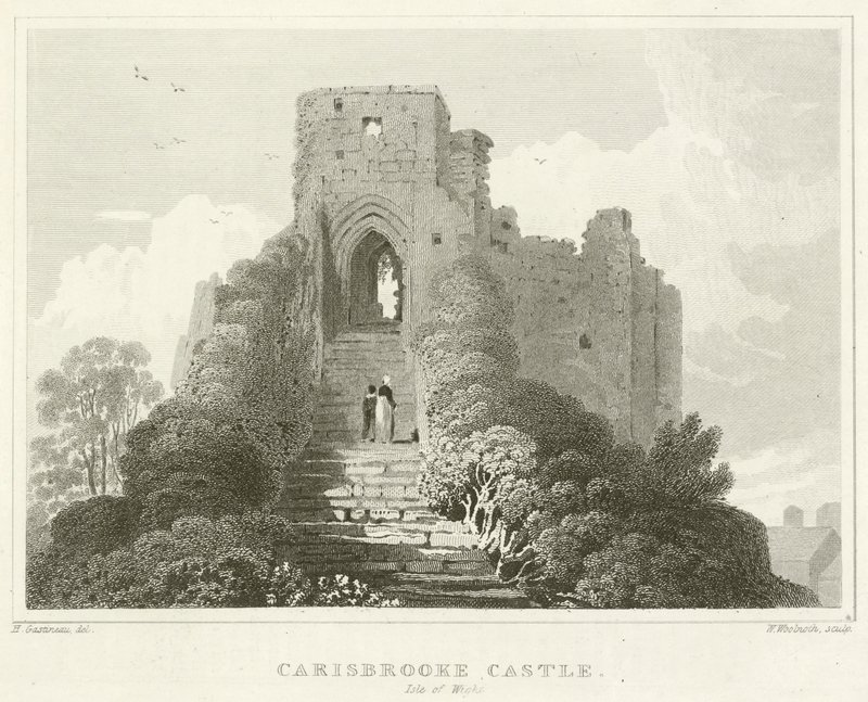قلعة Carisbrooke ، جزيرة وايت (نقش) بواسطة مدرسة اللغة الإنجليزية