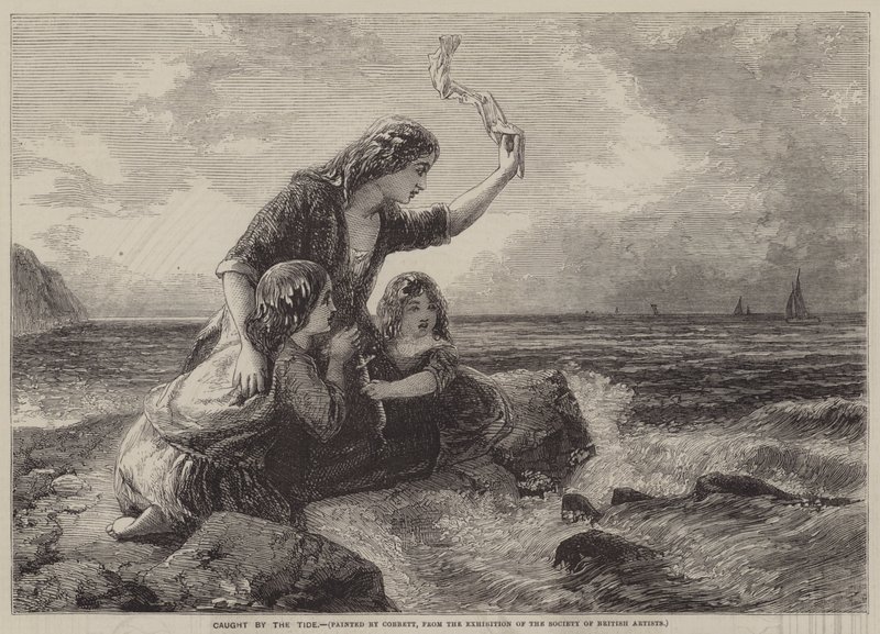 Caught by the Tide (engraving) بواسطة مدرسة اللغة الإنجليزية