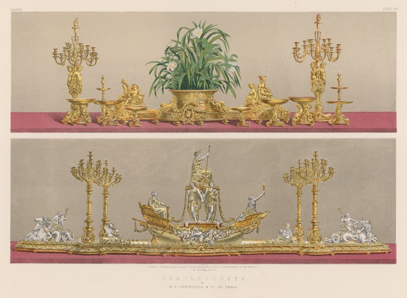 القطع المركزية بواسطة MM Christofle and Co of Paris بواسطة مدرسة اللغة الإنجليزية