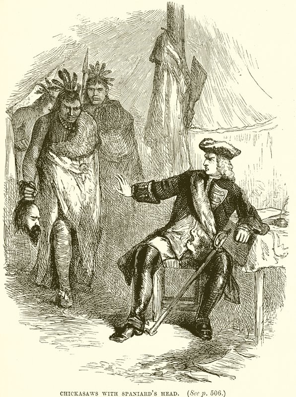 Chickasaws مع رأس الإسبان بواسطة مدرسة اللغة الإنجليزية