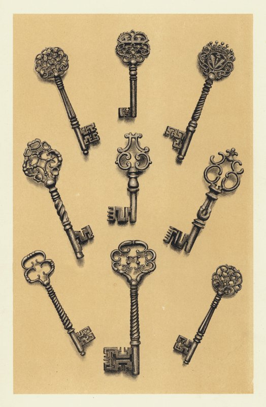 Chiselled Steel Keys of the Sixteenth and Seventeenth Centuries (chromolitho) بواسطة مدرسة اللغة الإنجليزية