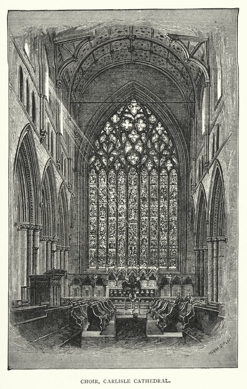 Choir, Carlisle Cathedral (engraving) بواسطة مدرسة اللغة الإنجليزية