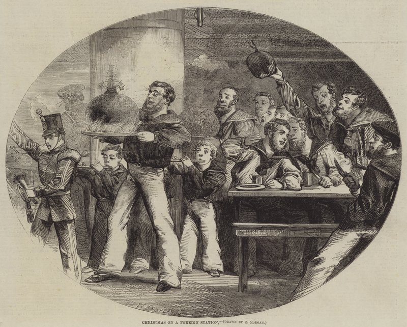 Christmas on a Foreign Station (engraving) بواسطة مدرسة اللغة الإنجليزية