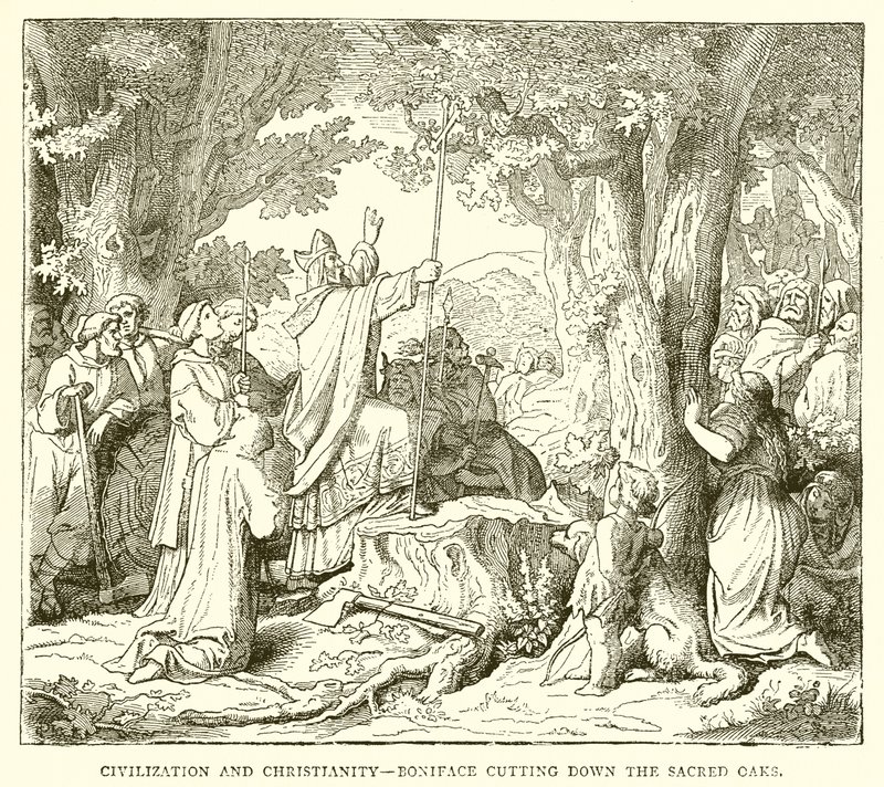 الحضارة والمسيحية - Boniface قطع السنديان المقدس بواسطة مدرسة اللغة الإنجليزية