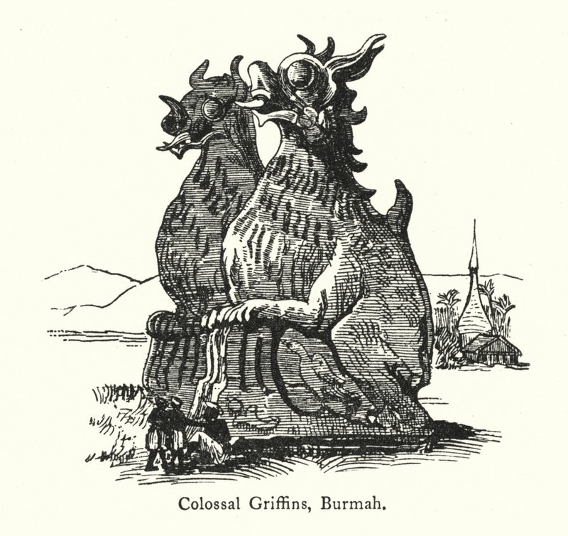 Colossal Griffins ، بورما (نقش) بواسطة مدرسة اللغة الإنجليزية