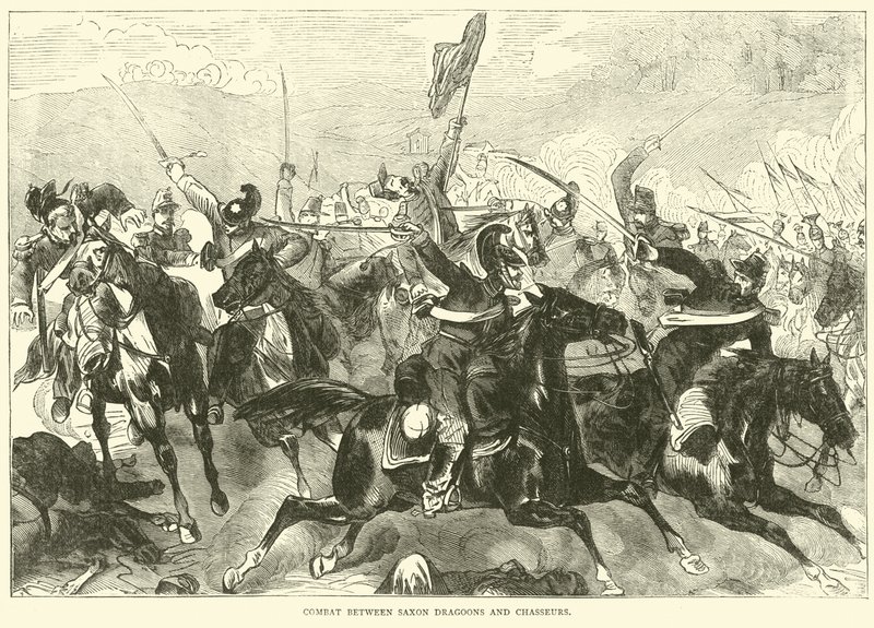 قتال بين الساكسون Dragoons و Chasseurs ، سبتمبر 1870 بواسطة مدرسة اللغة الإنجليزية
