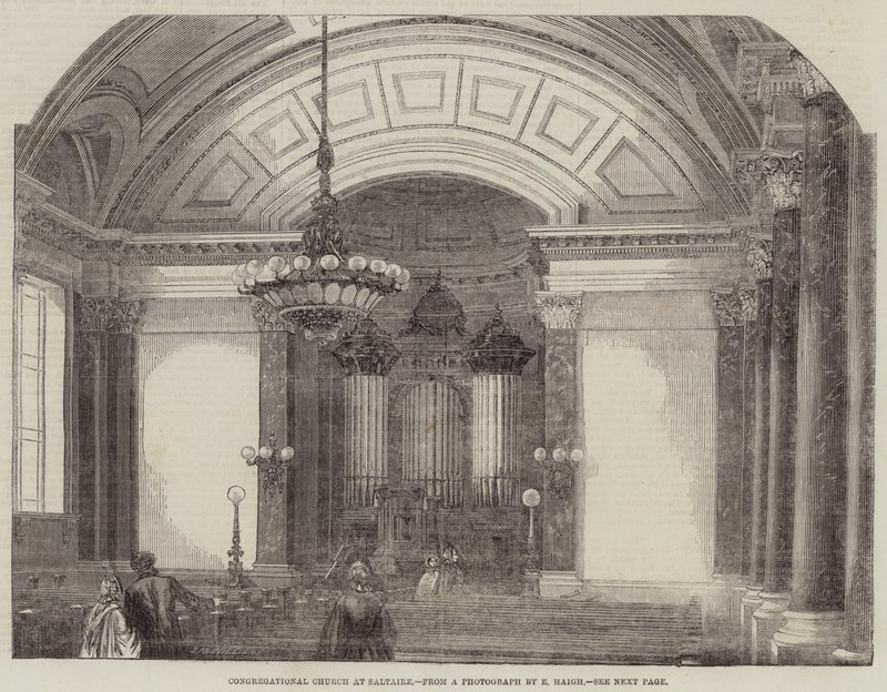 Congregational Church at Saltaire (engraving) بواسطة مدرسة اللغة الإنجليزية
