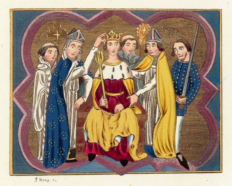 Coronation of King Richard II (coloured engraving) بواسطة مدرسة اللغة الإنجليزية