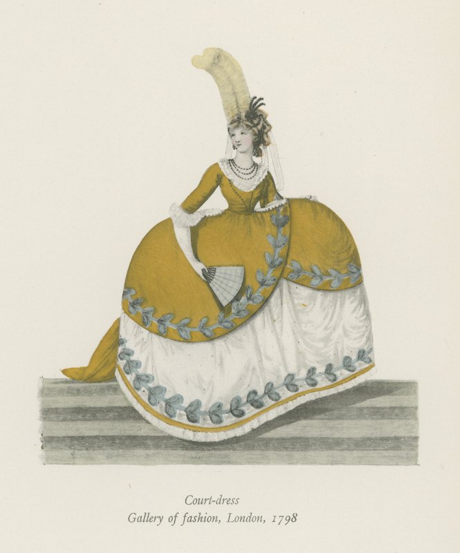 فستان المحكمة. معرض للأزياء ، لندن ، 1798 بواسطة مدرسة اللغة الإنجليزية