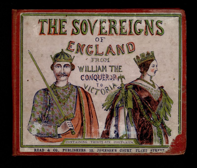 Cover illustration for The Sovereigns of England (coloured engraving) بواسطة مدرسة اللغة الإنجليزية