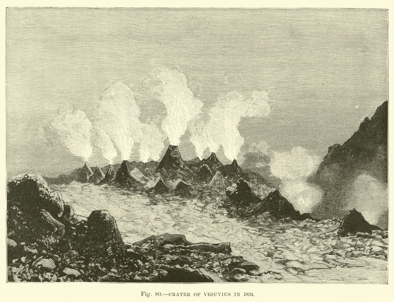 فوهة فيزوف عام 1834 بواسطة مدرسة اللغة الإنجليزية