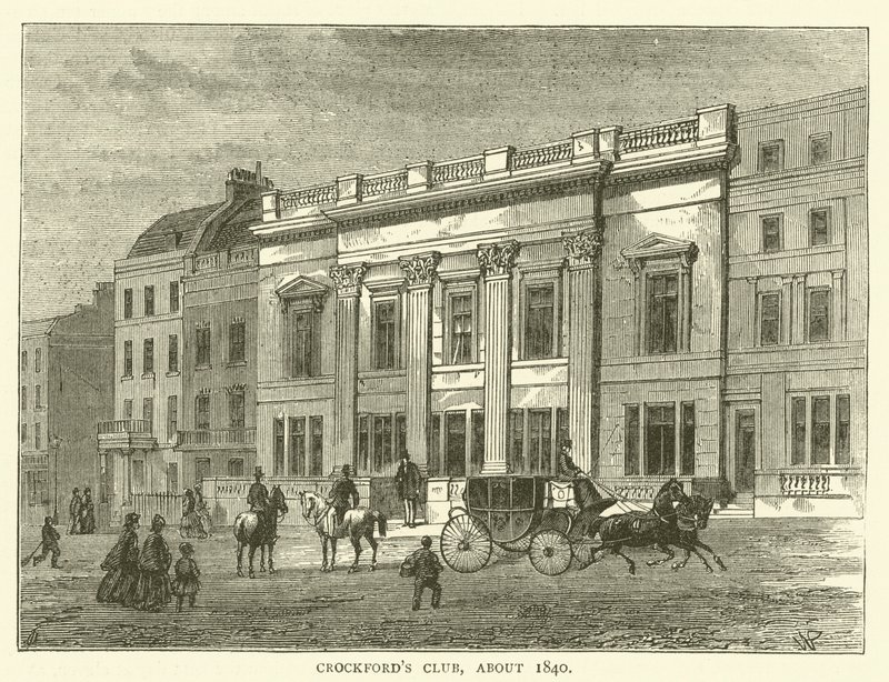 نادي كروكفورد ، حوالي عام 1840 (نقش) بواسطة مدرسة اللغة الإنجليزية
