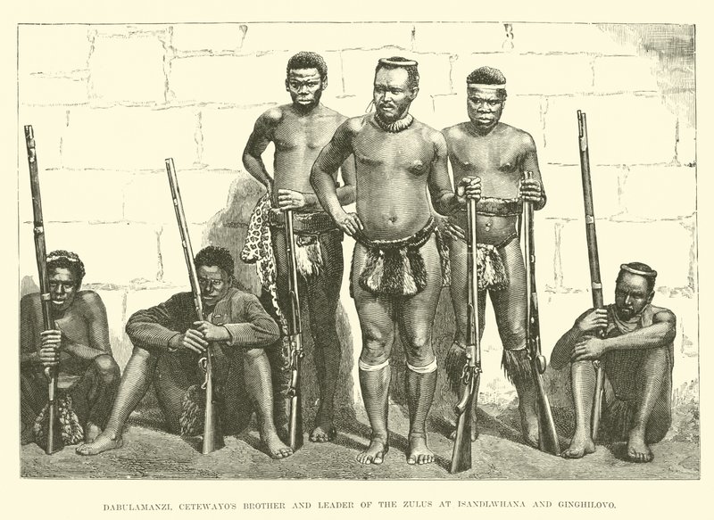 شقيق Cetewayos وزعيم Zulus في Isandlwhana و Ginghilovo بواسطة مدرسة اللغة الإنجليزية