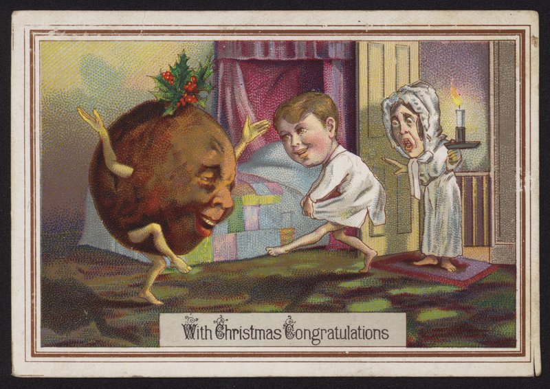 Dancing Christmas pudding (chromolitho) بواسطة مدرسة اللغة الإنجليزية