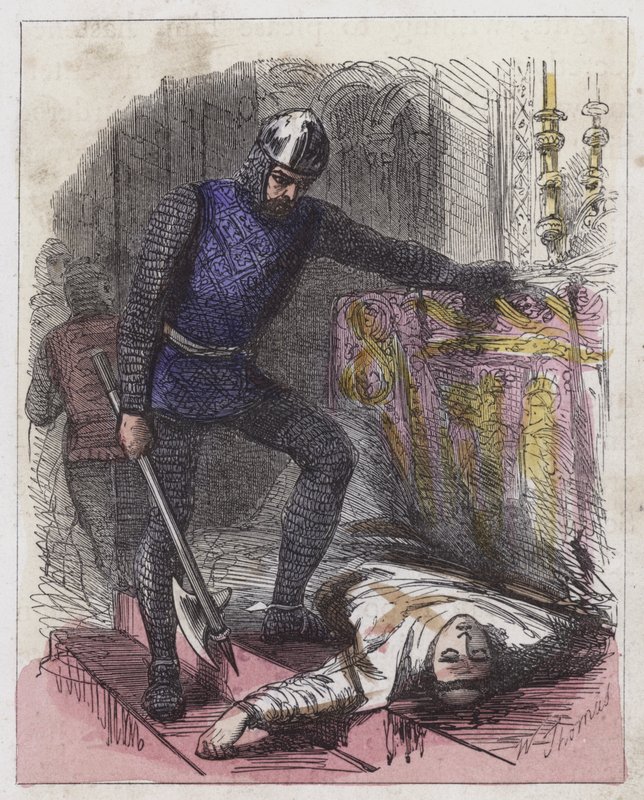 Death of a Becket (coloured engraving) بواسطة مدرسة اللغة الإنجليزية