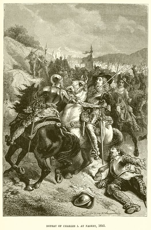 هزيمة تشارلز الأول في Naseby ، 1645 بواسطة مدرسة اللغة الإنجليزية
