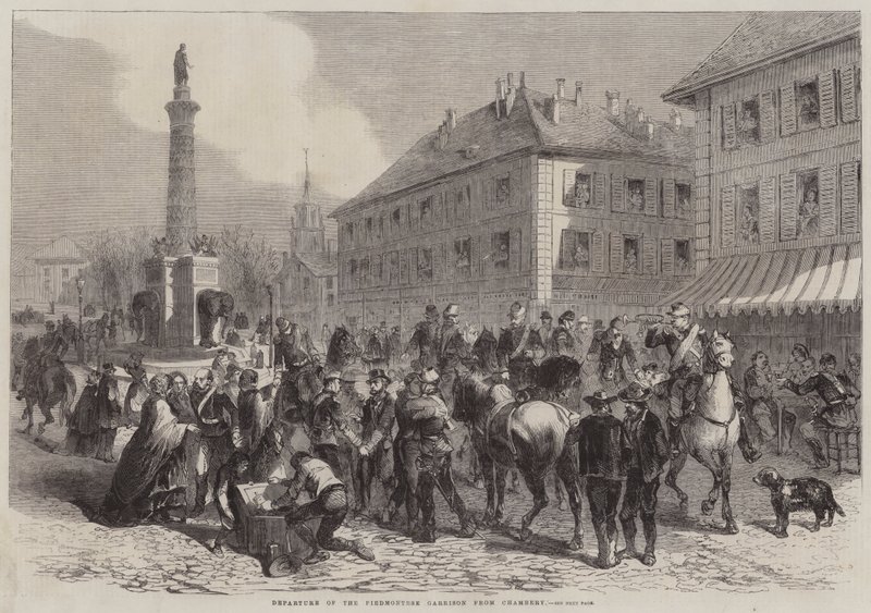 Departure of the Piedmontese Garrison from Chambery (engraving) بواسطة مدرسة اللغة الإنجليزية