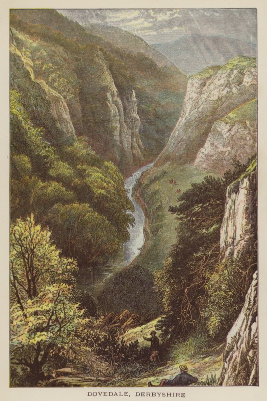 Dovedale, Derbyshire (coloured engraving) بواسطة مدرسة اللغة الإنجليزية