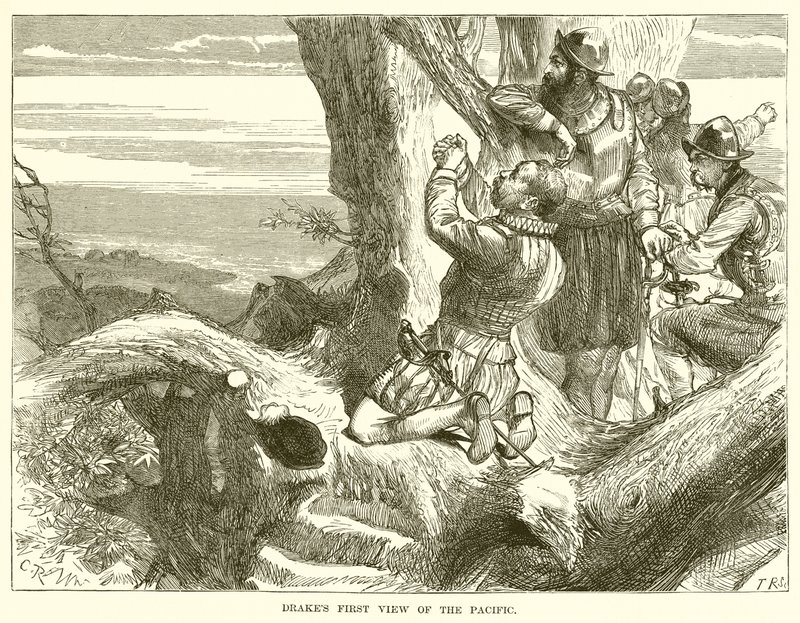 Drakes First View of the Pacific بواسطة مدرسة اللغة الإنجليزية