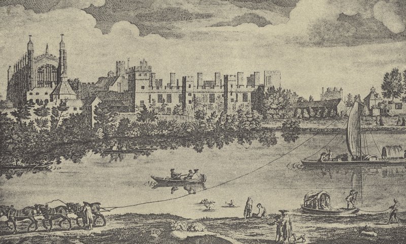 المنظر الشرقي للكلية ، 1742 (الحفر) بواسطة مدرسة اللغة الإنجليزية