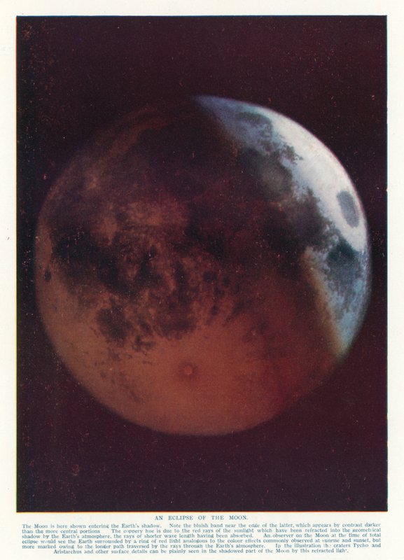 Eclipse of the Moon (colour litho) بواسطة مدرسة اللغة الإنجليزية