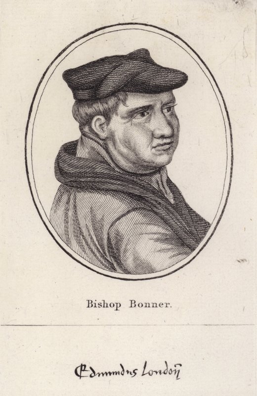 Edmund Bonner, English clergyman and Bishop of London who persecuted Protestants during the reign of Mary I (engraving) بواسطة مدرسة اللغة الإنجليزية