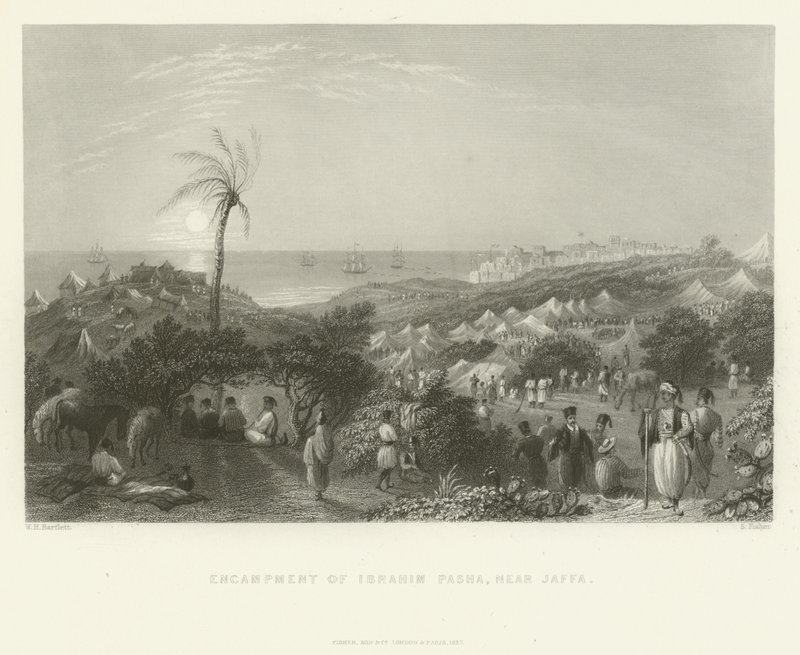 مخيم إبراهيم باشا ، بالقرب من يافا ، 1837 بواسطة مدرسة اللغة الإنجليزية