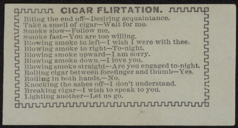 بطاقة مرافقة بعنوان Cigar Flirtation بواسطة مدرسة اللغة الإنجليزية