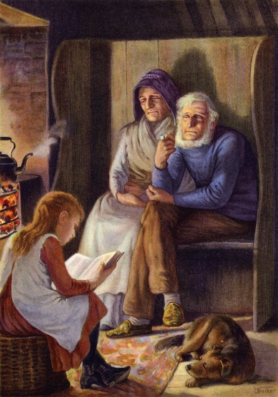 استراحة المساء (طباعة حجرية ملونة) بواسطة مدرسة اللغة الإنجليزية