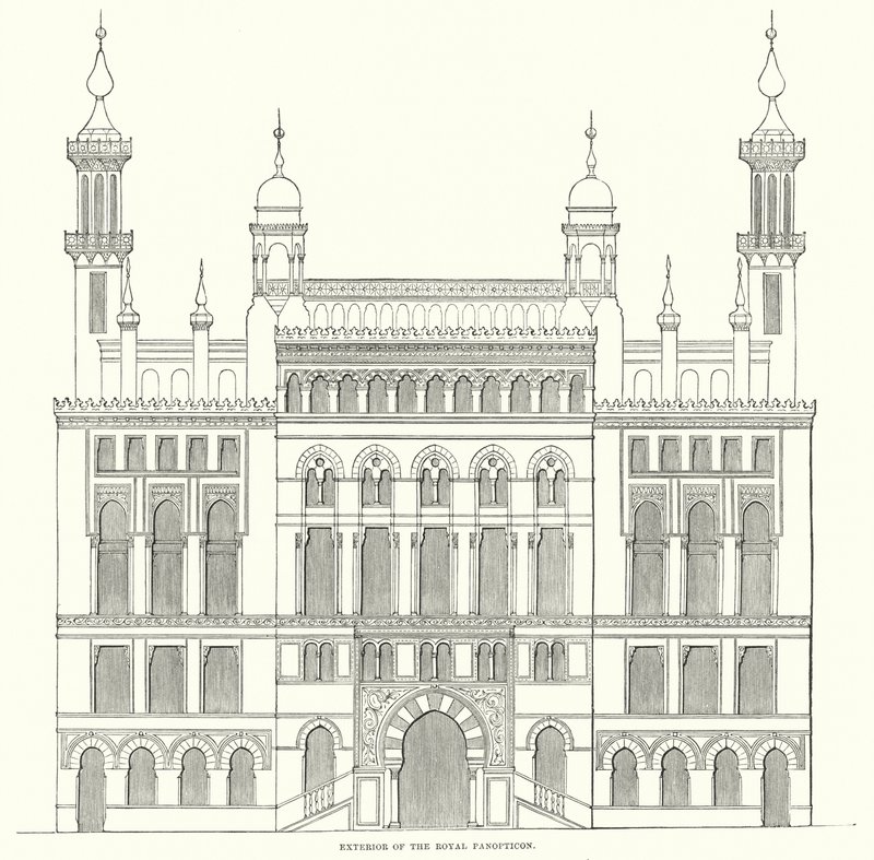 الجزء الخارجي من Royal Panopticon (نقش) بواسطة مدرسة اللغة الإنجليزية