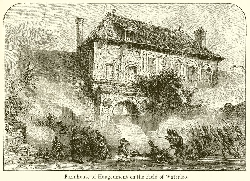 مزرعة Hougoumont في مجال واترلو بواسطة مدرسة اللغة الإنجليزية
