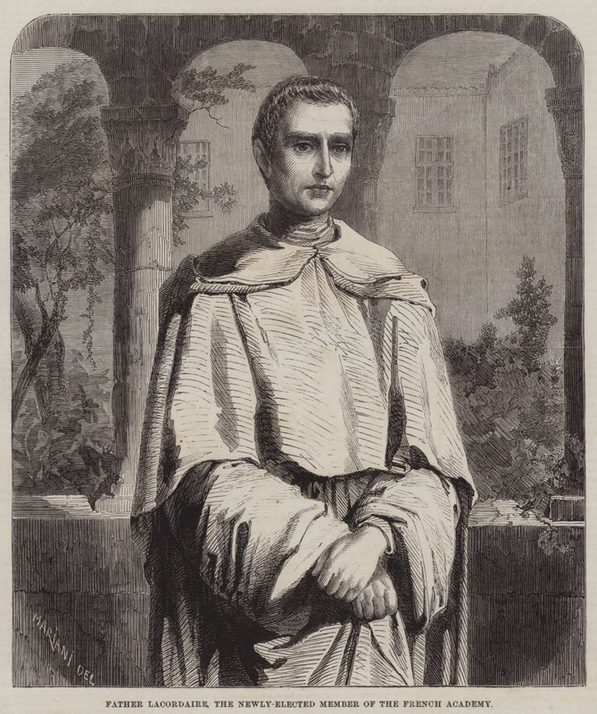 Father Lacordaire, the Newly-elected Member of the French Academy (engraving) بواسطة مدرسة اللغة الإنجليزية