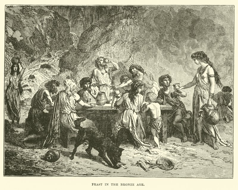 Feast in the Bronze Age (engraving) بواسطة مدرسة اللغة الإنجليزية