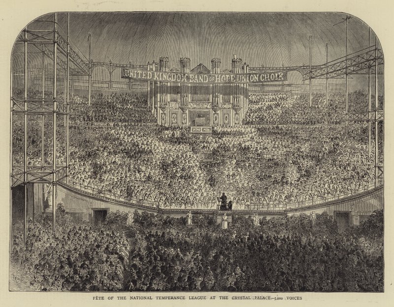 Fete of the National Temperance League at the Crystal Palace, 5000 Voices (engraving) بواسطة مدرسة اللغة الإنجليزية