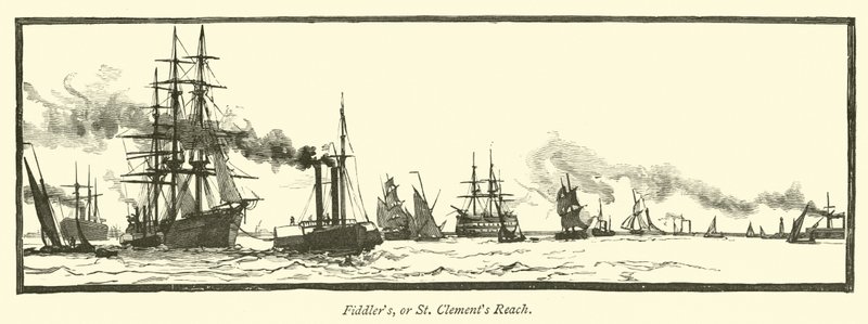 عازفو الكمان ، أو St Clements Reach بواسطة مدرسة اللغة الإنجليزية