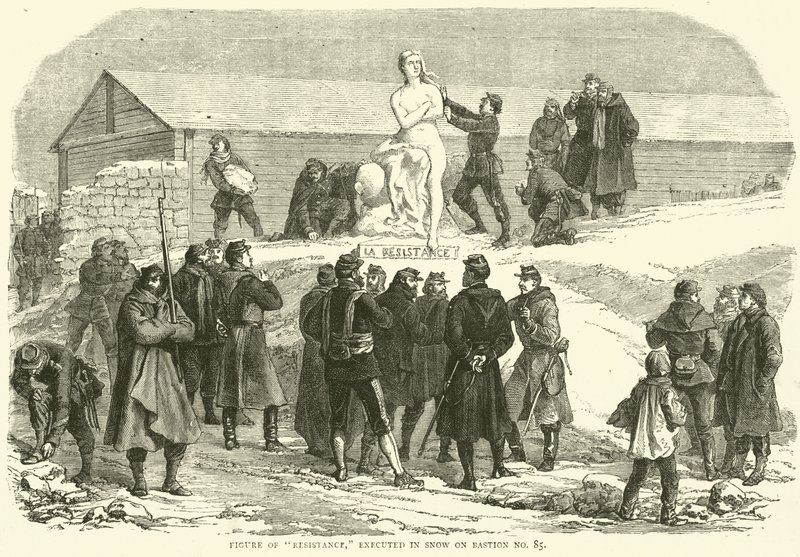 شكل من أشكال المقاومة ، تم تنفيذه في الثلج على المعقل رقم 85 ، ديسمبر 1870 بواسطة مدرسة اللغة الإنجليزية