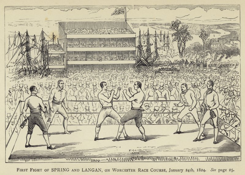 المعركة الأولى في الربيع ولانغان ، في سباق ورسستر للسباق ، 24 يناير 1824 بواسطة مدرسة اللغة الإنجليزية