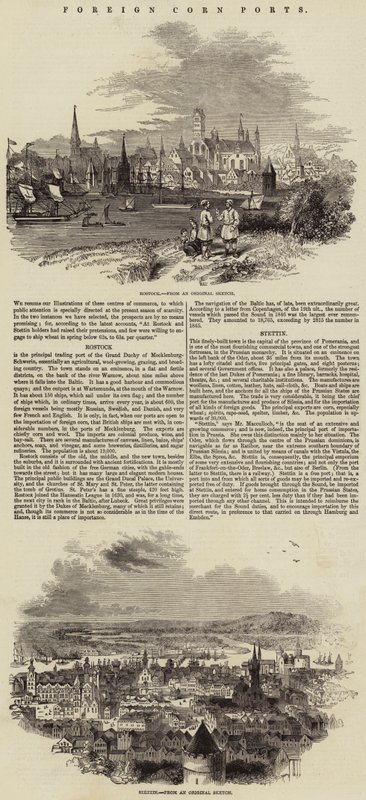 Foreign Corn Ports (engraving) بواسطة مدرسة اللغة الإنجليزية
