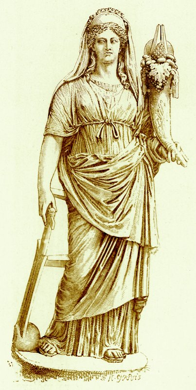 فورتونا ، تمثال في الفاتيكان ، توضيح من تاريخ روما بقلم فيكتور دوروي ، نشر عام 1884 (صورة محسنة رقميًا) بواسطة مدرسة اللغة الإنجليزية