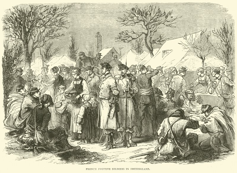 الجنود الهاربون الفرنسيون في سويسرا ، نوفمبر 1870 بواسطة مدرسة اللغة الإنجليزية