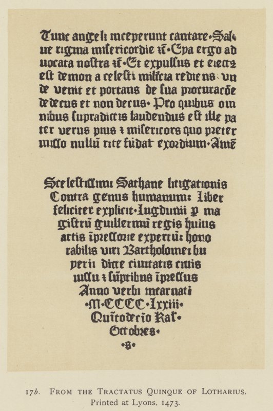 من Tractatus Five of Lotharius ، طُبع في ليون بواسطة مدرسة اللغة الإنجليزية