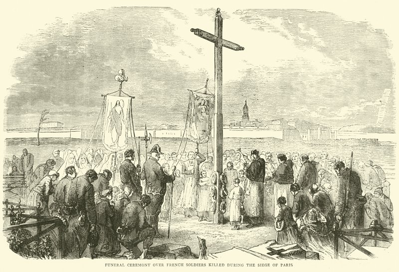 احتفال جنازة على الجنود الفرنسيين الذين قتلوا خلال حصار باريس ، أكتوبر 1870 بواسطة مدرسة اللغة الإنجليزية